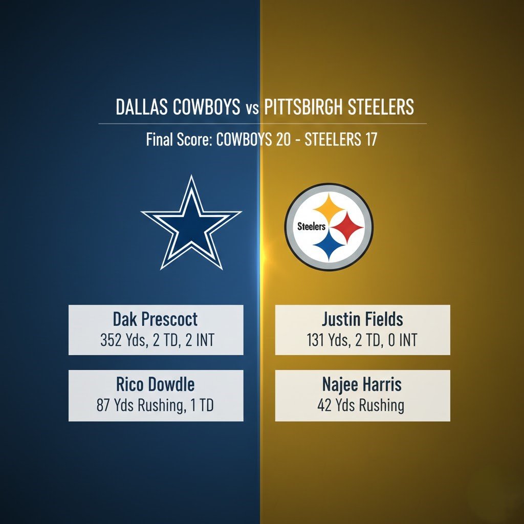 Dallas Cowboys vs Steelers Match Player Stats and Box Score Dallas Cowboys vs Steelers Match Player Stats and Box Score