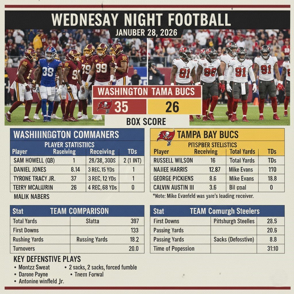 Washington Commanders vs Tampa Bay Buccaneers Match Player Stats Highlights Washington Commanders vs Tampa Bay Buccaneers Match Player Stats Highlights
